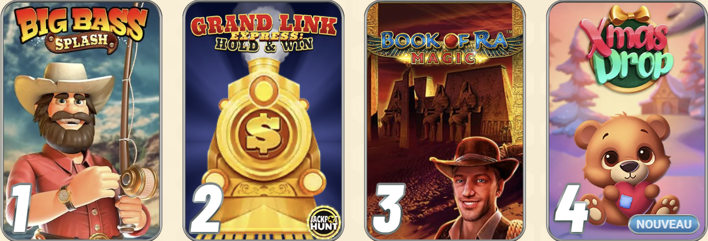 Interface mobile de Vegasino casino online